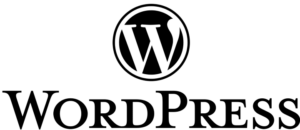 WordPress logotyp svart